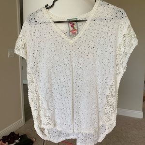 Johnny Was White Crochet top